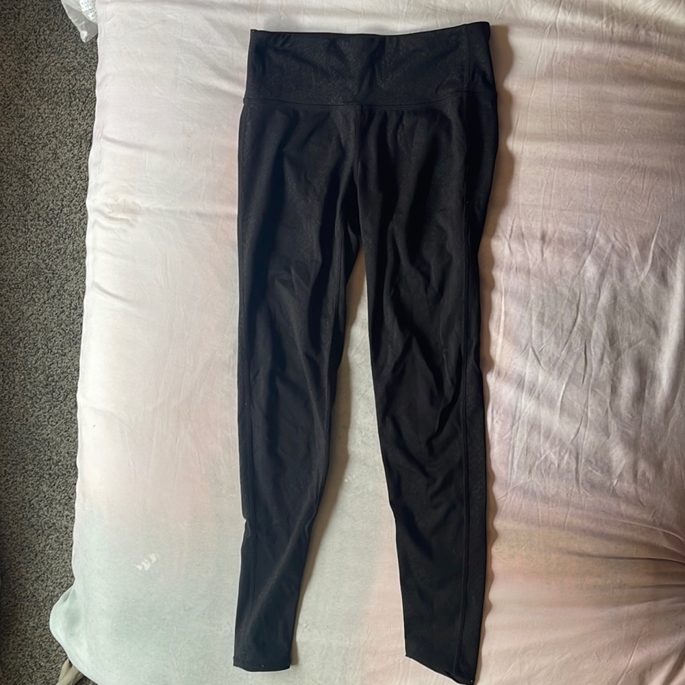 Athleta Snakeskin black leggings